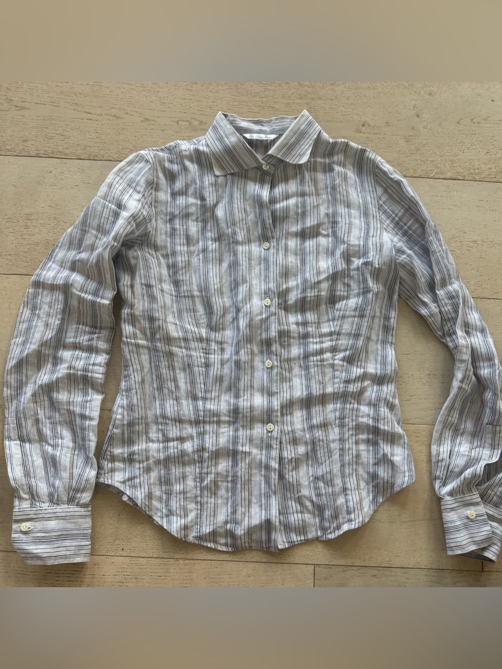 Lori Piana Linen shirt striped fitted 42/ US 6
